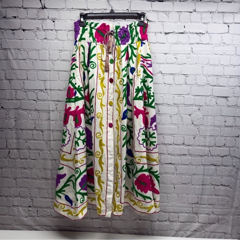 AML Embroidered Floral Maxi Skirt  MADE IN INDIA one size